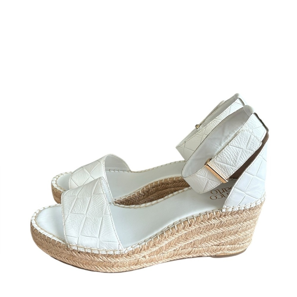 NWOB Franco Sarto Women's Clemens espadrille wedge sandals white size 10 - Picture 6 of 7